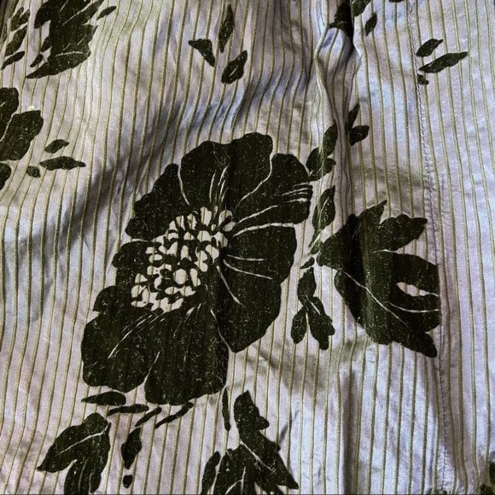 Vintage Heller Fracht Violet Floral Velvet Brocade Skirt Size 38 - Picture 4 of 5